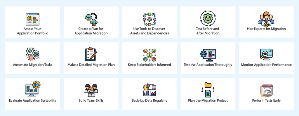 What are some of the best practices for application migration
