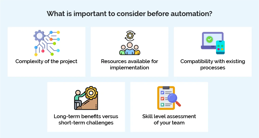 What is important to consider before automation?