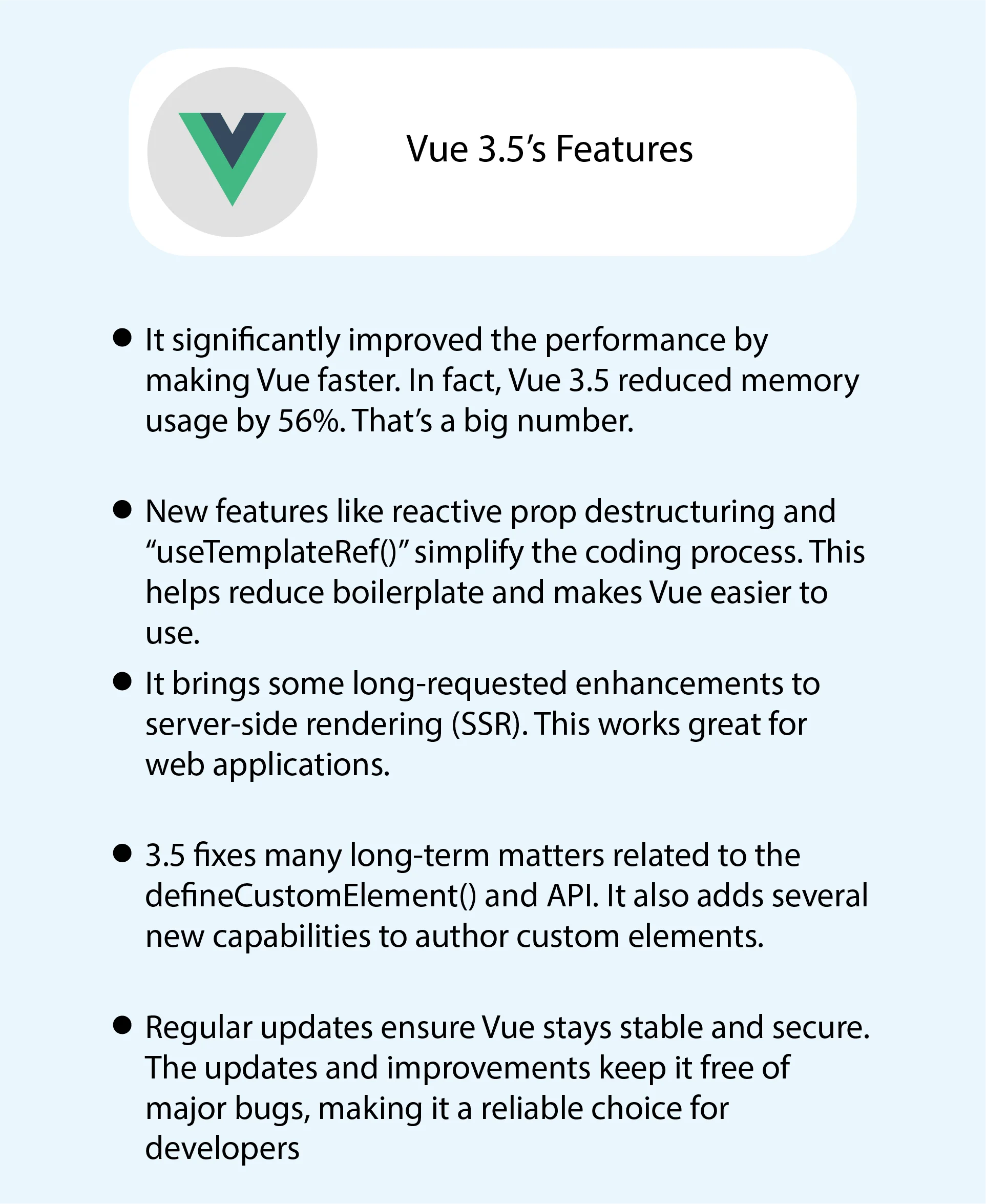 What can the latest version of Vue do