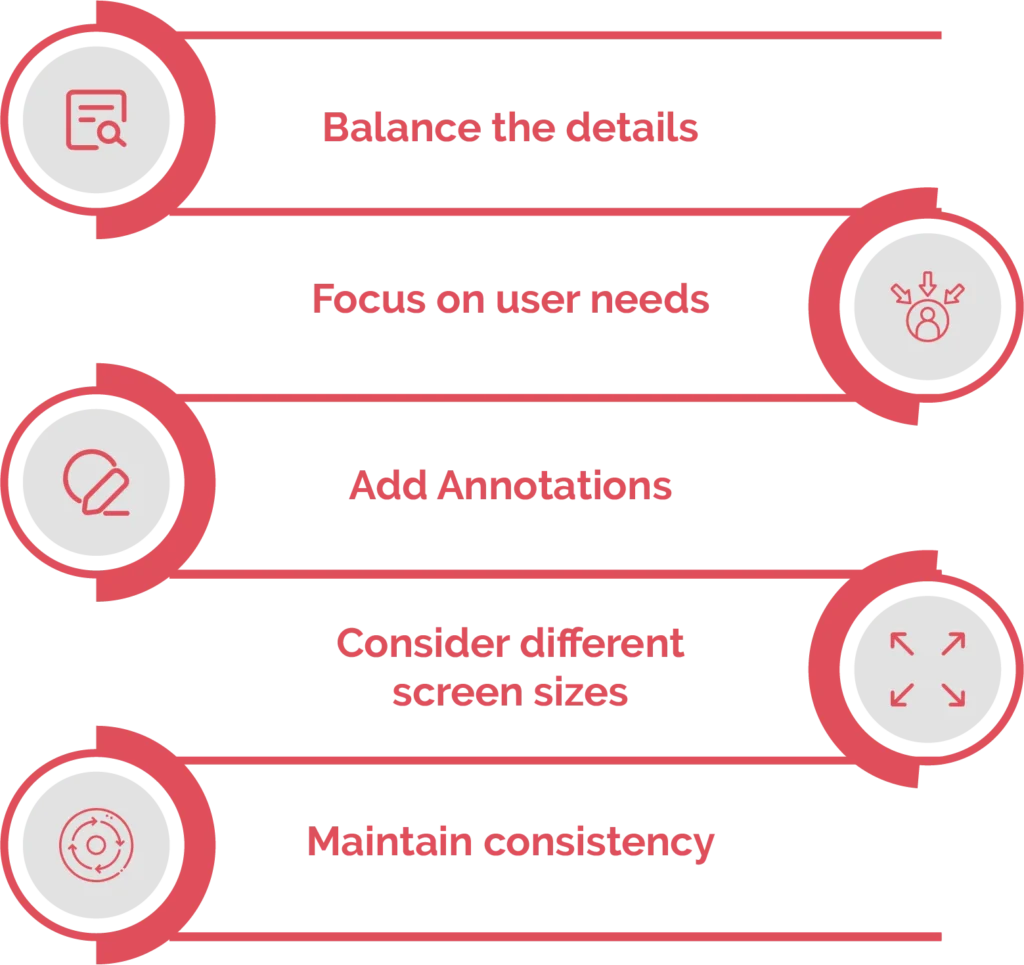 Important things to follow when creating a wireframe